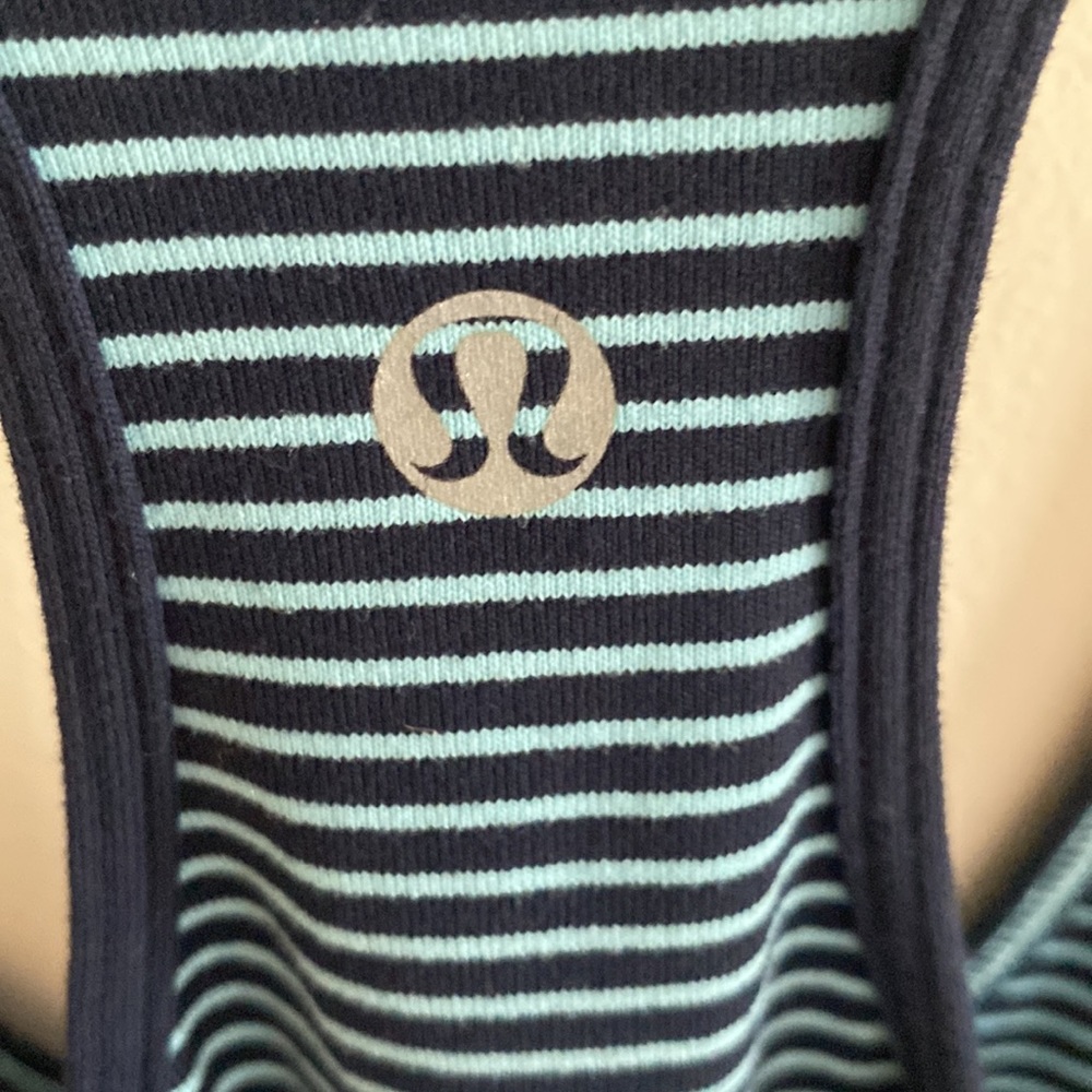 Lululemon Cool Racerback Hyper Stripe Blue Moon Inkwell - Picture 3 of 3